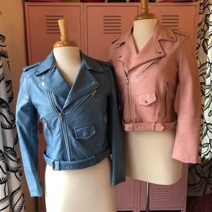 Zara Moto Jackets (pink & blue)